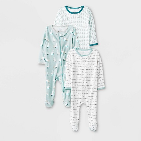 Baby 3pk Llama Love Zip Sleep N Play Pajama Cloud Island Target