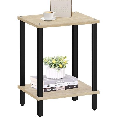 Table, Set of 2, Side Table, Nightstand, 2-Tier Storage Shelf, Sofa Table for Small Space, Living Room, Bed Room