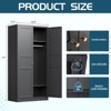 Mlezan 72" Wardrobe: 2 Doors, Hanging Rod, Metal Cabinet for Bedroom, Laundry, or Office. Perfect for Clothing Storage and Organization. - 3 of 4