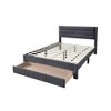 Royal Hampton Full Bed w Drawer, Charcoal Gray Corduroy Upholstery, Foam - 3 of 4