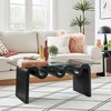 Modway Ondine Glass and Wood Coffee Table in Black - 4 of 4