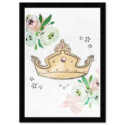 15" x 21" Scribble Tiara Fantasy and Sci-Fi Framed Art Print - Wynwood Studio: Modern Decor, Digital Fairytale Artwork, Black Plastic Frame