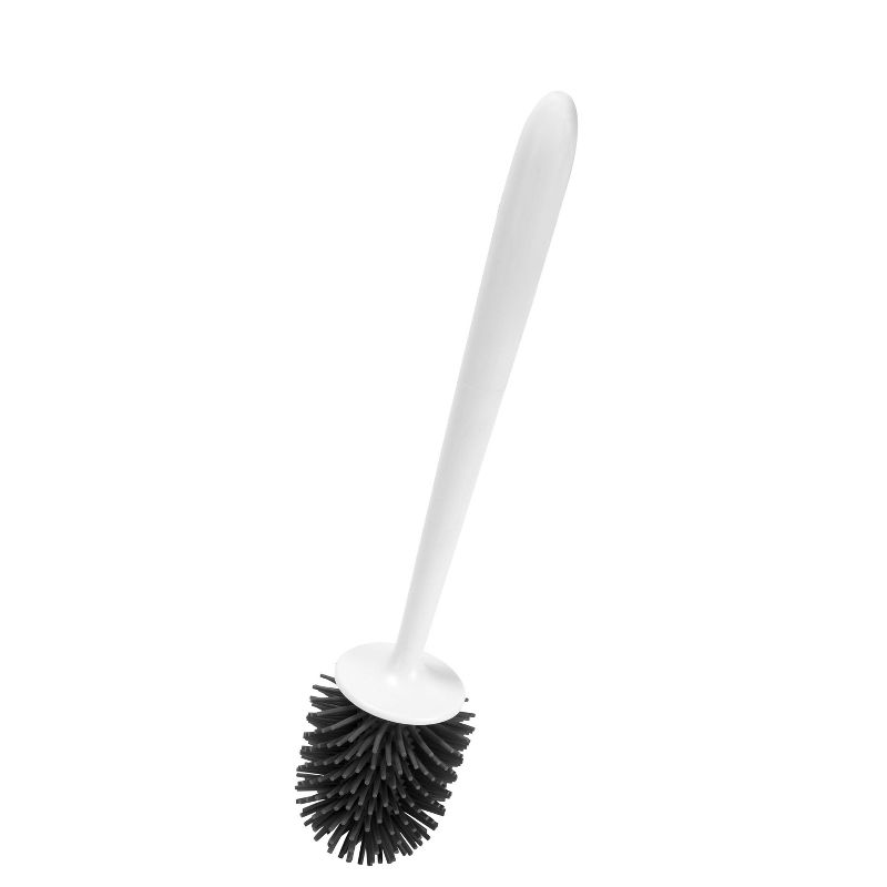 Toilet Brush &#38; Holder with Self Closing Lid With Soft Bristles White - Bath Bliss, 4 of 9