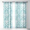 Emanuela Carratoni Teal Ikat Set of 2 Panel Sheer Window Curtain - Deny Designs - 3 of 4