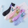 Anna-Kaci Women's 2-Pack Butterfly Graphic Crew Socks Soft Knit Ribbed Cuff Stylish Casual Sock Set - 3 of 3