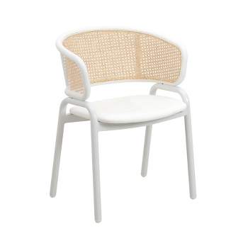 Leisuremod Ervilla Modern Dining Chair with White Frame