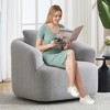 KTMBDW Swivel Accent Chair Teddy Fleece High-Resilience Sponge, Comfy Swivel Barrel Chair Upholstered Round Chair for Living Room - 2 of 4