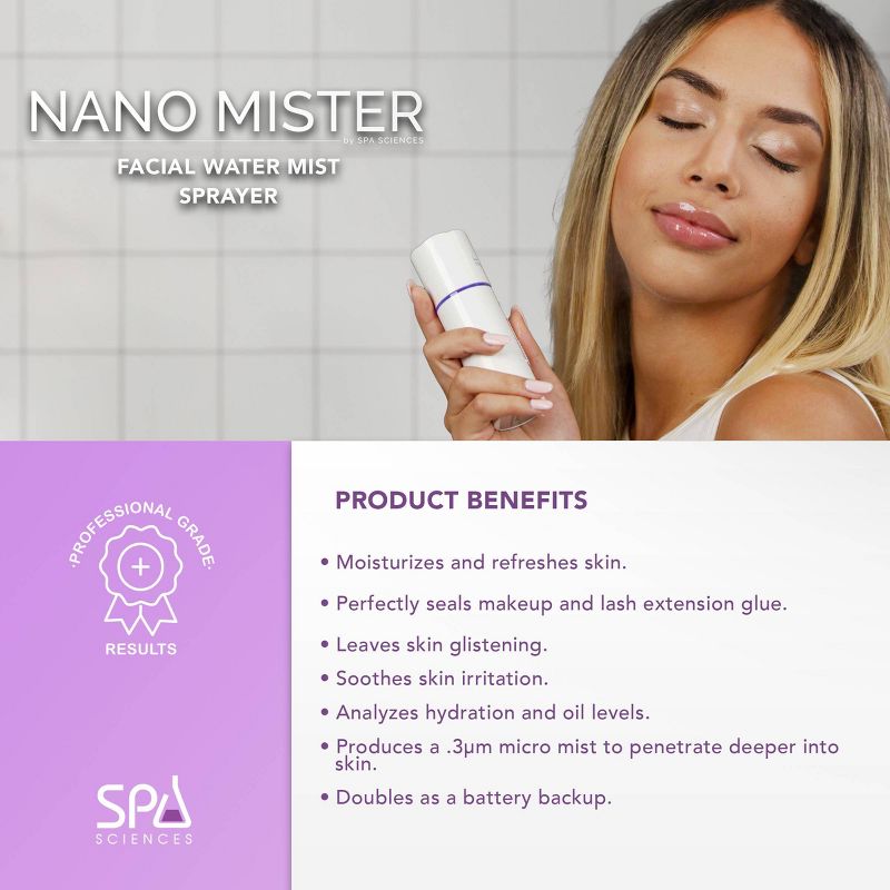 Spa Sciences NANO Portable Facial Mister for Skincare &#38; Makeup/Lash Setting, 4 of 11