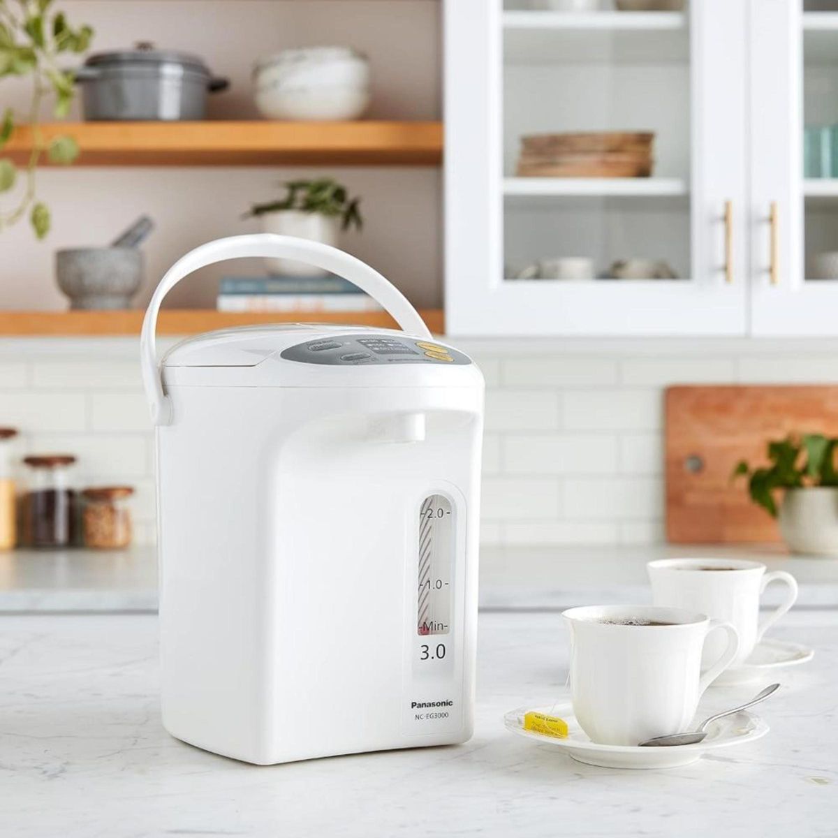 Panasonic RA41660 Electric Thermo Pot Water Boiler Dispenser NC-EG3000, Slow-Drip Mode for Coffee, Ideal for Baby Food, Four TEM, 3.2 quarts, White - thumbnail 2