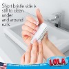 LOLA Products Classic Hand & Nail Brush, 2 Sided - Soft & Stiff, Long-Lasting, Comfortable No-Slip Grip, Cleans Hands & Fingernails, White, 3 Pack - 3 of 4
