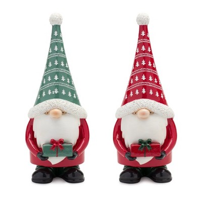 Melrose Stone Holiday Gnome Figurine (Set of 2)