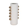 Modern Ceramic Vase with Metallic Accents - Home & Office Decor, Cylinder Shape, Decorative Centerpiece for Living Room, Bedroom - White & Gold - 3 of 4