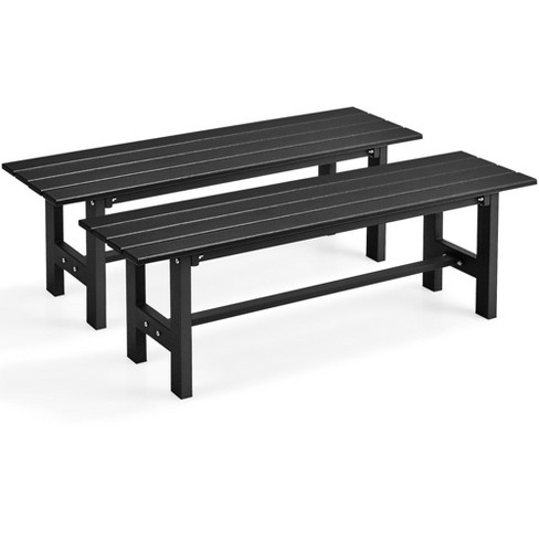 Black outdoor outlet bench target