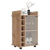 Vynxaria Dukat Bar Cart with Glass Door Cabinet, Wine Rack & Locking Casters - 4 of 4