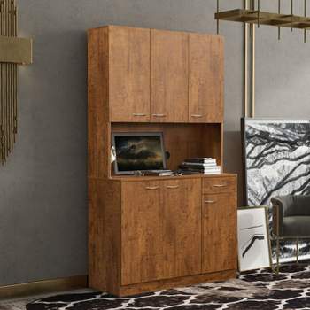 70.87"Tall Cabinet with 6 Doors,1 Open Shelf and 1 Drawer, Decorative Storage Cabinets for Living Room, Bedroom - The Pop Home