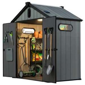 Plexalife Heavy-Duty Outdoor Resin Storage Shed with Custom-Fit
