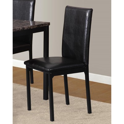 Sleek Contemporary Black Faux Leather Upholstered Dining Chair Set