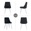 Set of 4 Modern Velvet Dining Chairs, Ergonomic Fabric Upholstered, Comfortable Thick Sponge, Chrome Metal Legs - 3 of 4