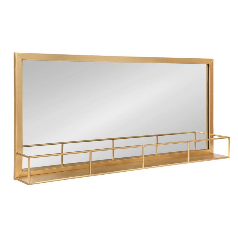 18&#34; x 40&#34; Jackson Metal Frame Mirror with Shelf Gold - Kate &#38; Laurel All Things Decor, 1 of 8