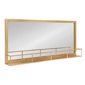 18" x 40" Jackson Metal Frame Mirror with Shelf Gold - Kate & Laurel All Things Decor