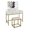 Karl Home | White Makeup Vanity Set with 10 LED Bulbs - 2 of 3
