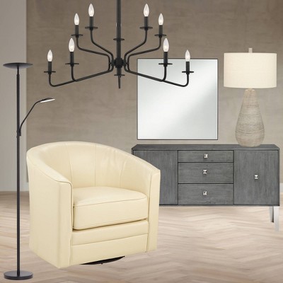 Elegant Matte Black 36" Square Iron Frame Wall Mirror