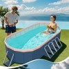 NAYSAYE Above Ground Pool PVC Folding Pool Strong Build Easy Setup for Outdoor Patio Garden Use, Blue and Gray, 61.81"*19.69"*21.61" - 2 of 4