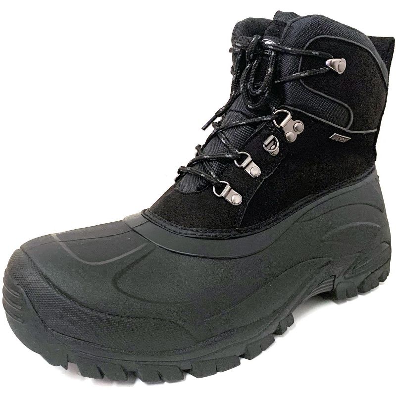 Men's Snow Boots Insulated Thermolit Heavy Duty Warm Winter Shoes, Black-6