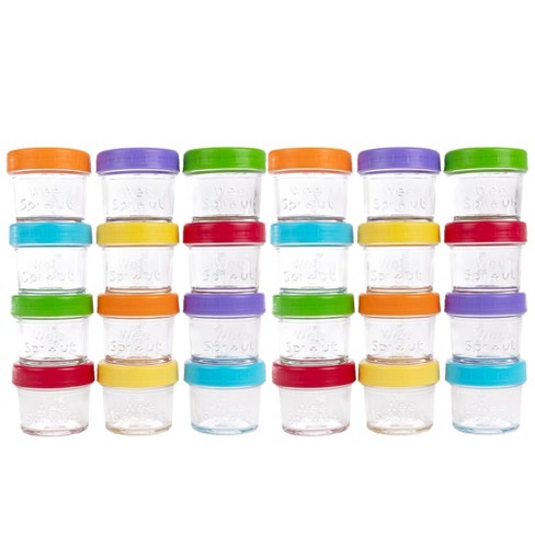 Weesprout Glass Baby Food Storage Jars With Lids, Reusable Small ...