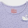 Girls' 2pk Adaptive Long Sleeve Swan and Floral Printed Dress - Cat & Jack™ Berry Pink/Purple - 3 of 4
