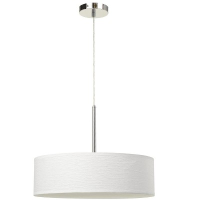 Cal Lighting LED 18W Dimmable Pendant With Diffuser And Hardback Fabric Shade