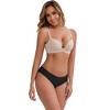 INSPIRE CHIC Women's Low-Waisted Butt Lifting Underwear Thread Cotton Comfortable Briefs 5 Packs - 4 of 4