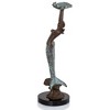 SPI Home Mermaid with Tray – Handcrafted Brass Accent Figurine with Coastal Nautical Design – 15" H x 5" W x 5" D - 3 of 4