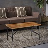 NicBex Outdoor Dining Table Side Tables, Acacia Wood Portable Patio End Table Outdoor&Indoor for Garden Balcony Yard Pool - 3 of 4