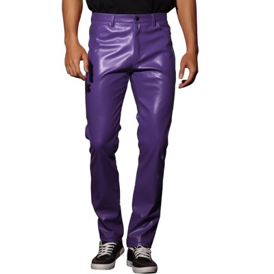 Purple leather sale pants mens