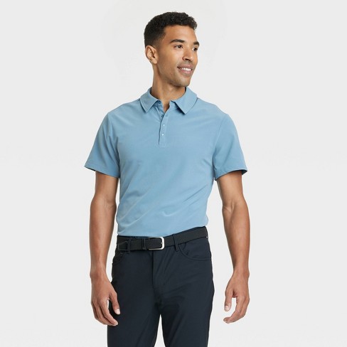 Men's Stretch Woven Polo Shirt - All in Motion™ Blue S