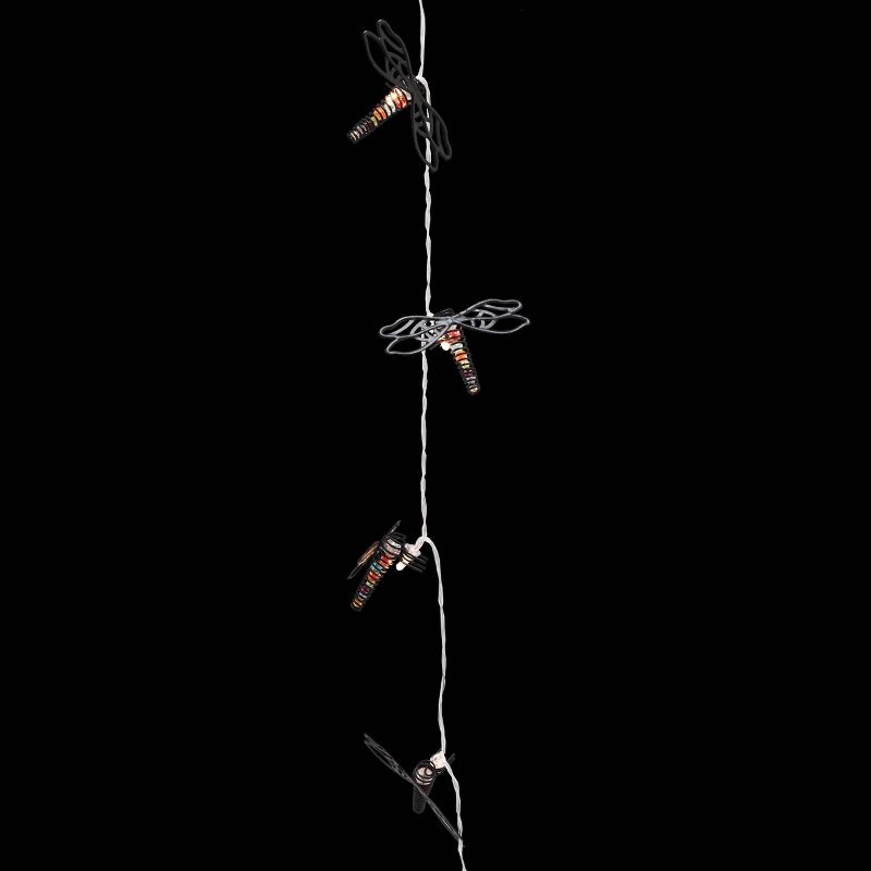 10 Bulb Metal Decorative Dragonfly LED String Lights - Alpine Corporation, 4 of 5