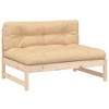 Middle Sofa Natural Wood, Beige vidaXL - 2 of 4