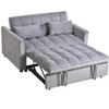 TiramisuBest 3-in-1 Convertible Sleeper Sofa Bed, Velvet Loveseat Futon Couch with Pull-Out Bed, Pillows & Storage Pockets, Black - 4 of 4