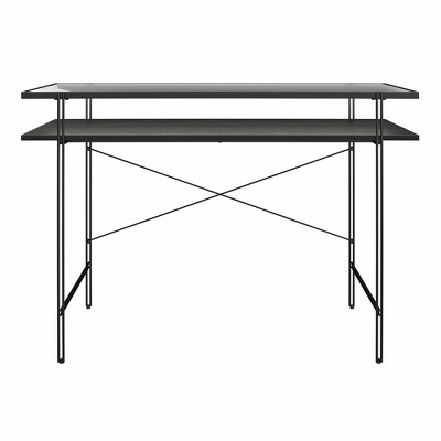 RealRooms Vance Computer Desk, Black Oak