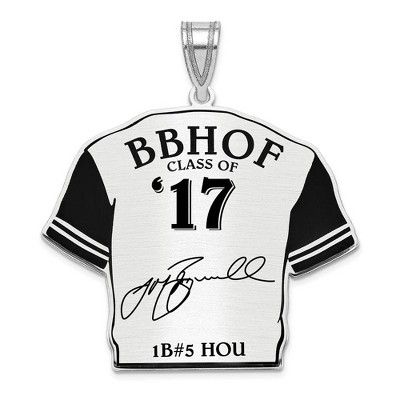 Black Bow Jewelry Sterling Silver Jeff Bagwell Signature Enamel Jersey Pendant