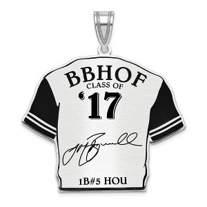 Black Bow Jewelry Sterling Silver Jeff Bagwell Signature Enamel Jersey Pendant - 1 of 4