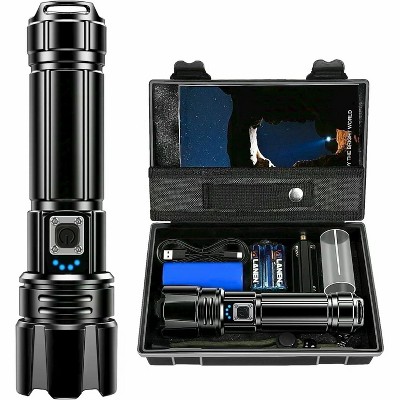 MaseiKar Flashlights High Lumens, Rechargeable Flashlight Led 2000 XHP70.2, Super Bright Flash Light, High Powered Camping Gift, Adjustable ,black