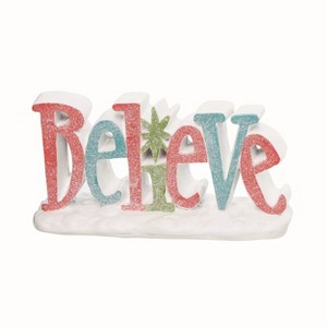 Transpac Resin Multicolor Christmas Believe Decor - 1 of 2