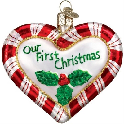 Old World Christmas Blown Glass Ornament for Christmas Tree, Shiny Red Heart