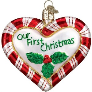 Old World Christmas Blown Glass Ornament for Christmas Tree, Shiny Red Heart - 1 of 4