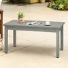 Outdoor Coffee Table Rectangle, HDPS Patio Coffee Tables for Outside, All Weather Patio Coffee Table with Slatted Tabletop for Garden, Balcony Black - 2 of 4