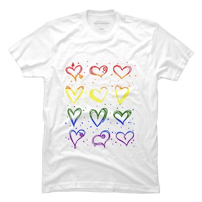 Adult Design By Humans Rainbow Pride Hearts By Classmates T-Shirt