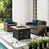 3pc Bradenton Outdoor Steel Fire Pit Set Navy/Weathered Brown - Crosley - 4 of 4