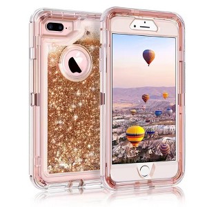 Entronix Case Compatible with iPhone 8/7/SE - Liquid Glitter Triple-Layer Heavy Duty Protection - 1 of 4